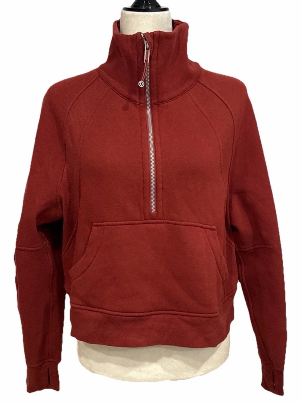 Lululemon XS/S Scuba Oversized Funnel Neck Half-Zip W3FJ6S Terra Orange